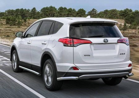 Защита заднего бампера d57 уголки Toyota Rav 4 (2015-2019) R.5718.006