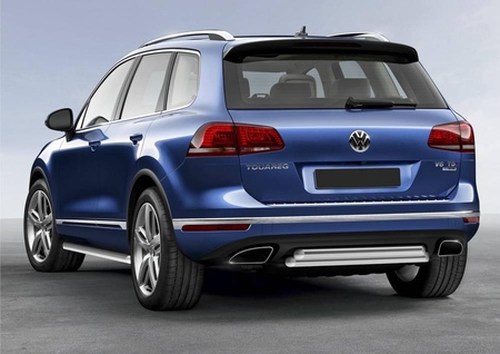 Защита заднего бампера d57+d57 Volkswagen Touareg (2010-2018) R.5801.010