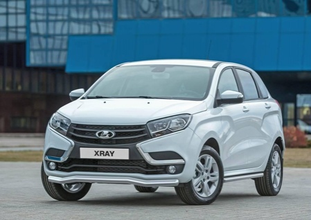 Защита переднего бампера d57 волна Lada X-Ray (2015-2024) R.6003.002