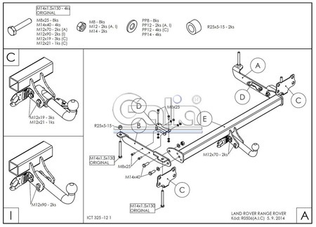 Фаркоп оцинкованный Galia для Land Rover Range Rover (2002-2013) R050A