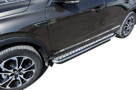 Защита порогов d42 с листом Renault Arkana (2019-2024) RAR4WD005