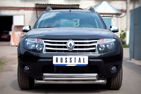 Защита переднего бампера d63х42 дуга RUSSTAL Renault Duster 4x4 (2011-2014) RD4Z-000446