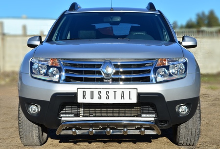 Защита переднего бампера d42 волна+зубы RUSSTAL Renault Duster 4x4 (2011-2014) RD4Z-001541