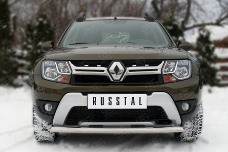 Защита переднего бампера d75х42 дуга RUSSTAL Renault Duster (2015-2020) RDZ-002173