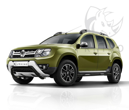 Защита переднего бампера d63 черная сталь волна RUSSTAL Renault Duster (2015-2020) RDZBR-002176CH