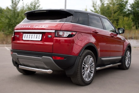 Пороги труба d76 с накладками вариант 2 RUSSTAL Land Rover Range Rover Evoque Prestige u Pure (2011-2017) REPT-0008052