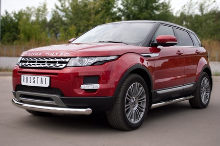 Пороги труба d76 с накладками вариант 3 RUSSTAL Land Rover Range Rover Evoque Prestige u Pure (2011-2017) REPT-0008053