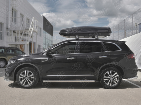 Пороги труба d42 с листом (лист алюминий, профиль сталь) вариант 2 RUSSTAL Renault Koleos (2017-2023) RKL-0029752