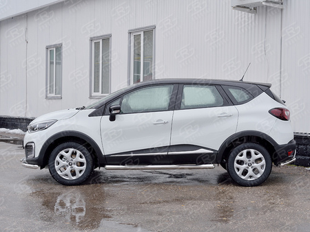 Пороги труба d76 с накладкой вариант 3 RUSSTAL Renault Kaptur (2016-2020) RKPT-0024653