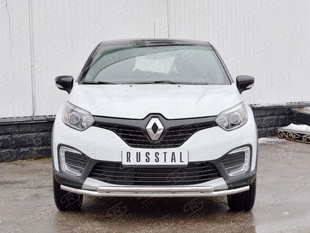 Защита переднего бампера d42 секция-d42 дуга RUSSTAL Renault Kaptur (2016-2020) RKPZ-002461