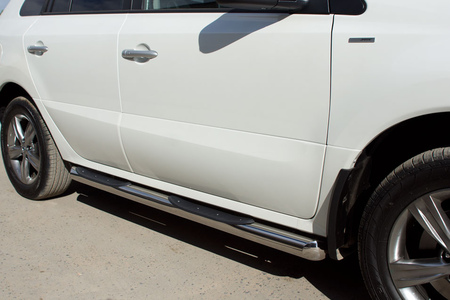 Пороги труба d76 с накладками вариант 1 RUSSTAL Renault Koleos (2012-2016) RKT-0005861