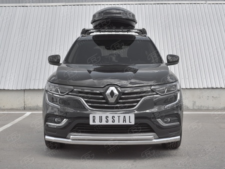 Защита переднего бампера d63 секции-d42 дуга RUSSTAL Renault Koleos (2017-2023) RKZ-002970