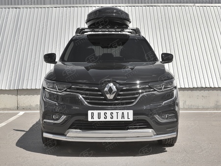 Защита переднего бампера d63 секции-d75х42 дуга RUSSTAL Renault Koleos (2017-2023) RKZ-002971