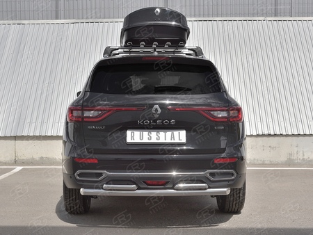 Защита заднего бампера d63 дуга-d42х2 дуги RUSSTAL Renault Koleos (2017-2023) RKZ-002978