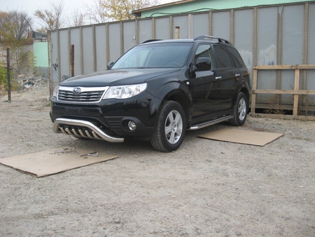 Кенгурятник d76 мини с защитой картера Subaru Forester (2008-2013) SF003