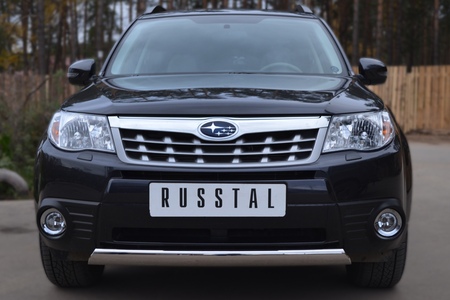 Защита переднего бампера d75х42 овал RUSSTAL Subaru Forester (2008-2012) SFRZ-001002