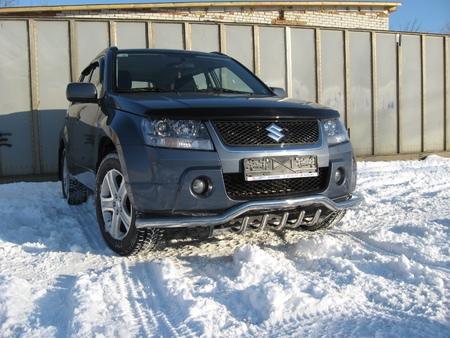 Защита переднего бампера d57 с защитой картера Suzuki Grand Vitara (2005-2008) SGV05007