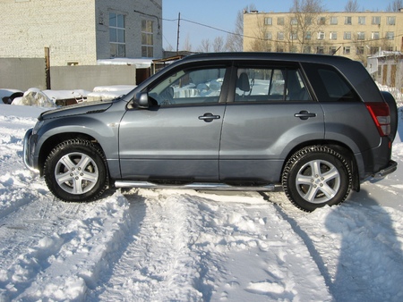 Защита порогов d76 с проступями Suzuki Grand Vitara (2005-2008) SGV05009