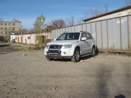 Кенгурятник d57 высокий с защитой картера Suzuki Grand Vitara (2008-2012) SGV08003