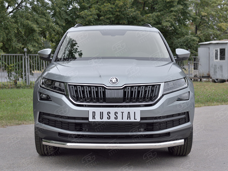 Защита переднего бампера d63 секции RUSSTAL Skoda Kodiaq (2017-2021) SKKZ-002767