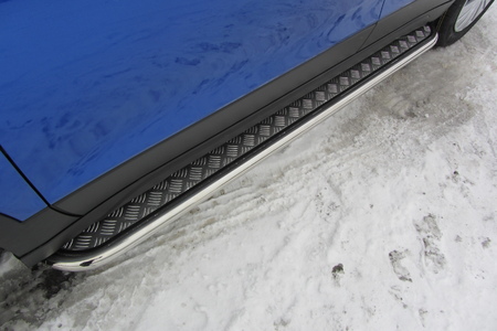 Защита порогов d42 с листом усиленная Suzuki SX4 (2014-2021) SSX4-14-006