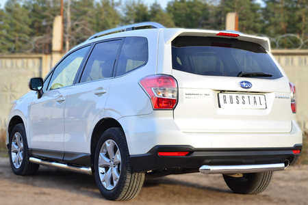 Пороги труба d76 с накладкой вариант 3 (без брызговиков) RUSSTAL Subaru Forester (2013-2019) SUFT-0016003