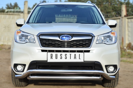 Защита переднего бампера d63 волна d63 прямой RUSSTAL Subaru Forester (2013-2019) SUFZ-001595