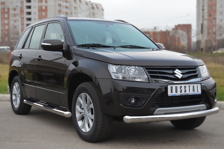 Защита переднего бампера d76 дуга RUSSTAL Suzuki Grand Vitara 5 дв. (2012-2016) SVZ-001091