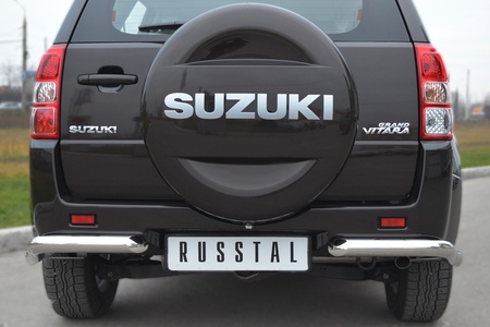 Защита заднего бампера уголки d63 RUSSTAL Suzuki Grand Vitara 5 дв. (2012-2016) SVZ-001098