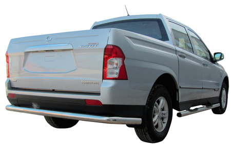 Защита заднего бампера d76 длинная SsangYong Actyon sport (2013-2015) SYAS013