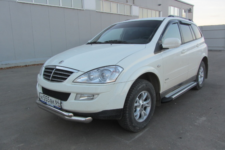 Защита переднего бампера d76+d57 двойная SsangYong Kyron (2005-2015) SYK007