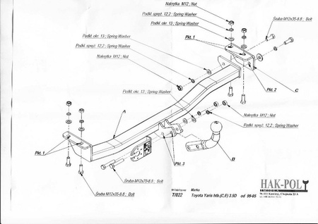 Фаркоп Imiola для Toyota Echo (1999-2005) T.022