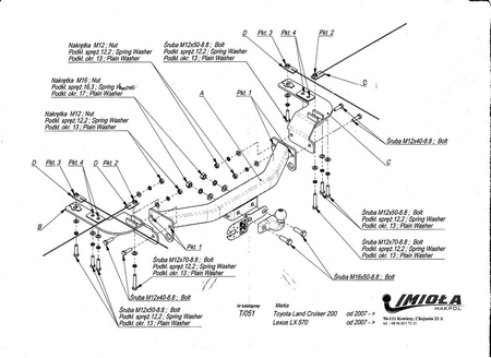 Фаркоп Imiola для Lexus LX450d (2015-2022) T.051