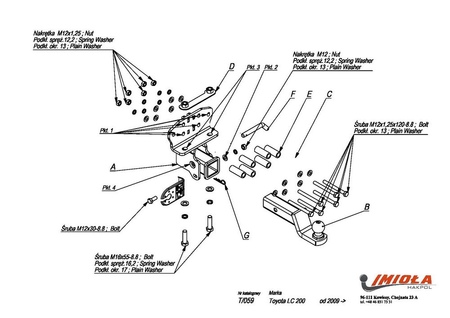 Фаркоп Imiola для Lexus LX450d (2015-2022) T.059