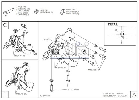 Фаркоп оцинкованный Galia для Lexus GX 470/GX 460 (2003-) T065A