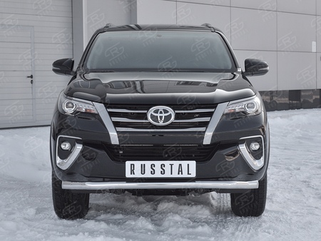 Защита переднего бампера d63 секции RUSSTAL Toyota Fortuner (2017-2021) TFZ-002880