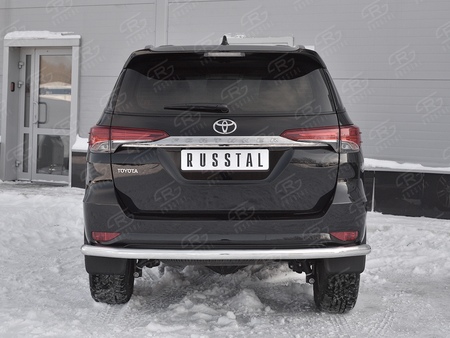 Защита заднего бампера d63 секции RUSSTAL Toyota Fortuner (2017-2021) TFZ-002887