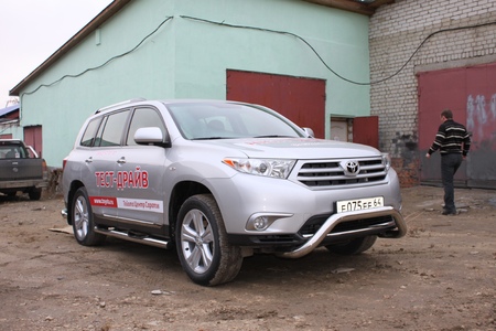 Кенгурятник d76 низкий мини Toyota Highlander (2010-2014) THI001