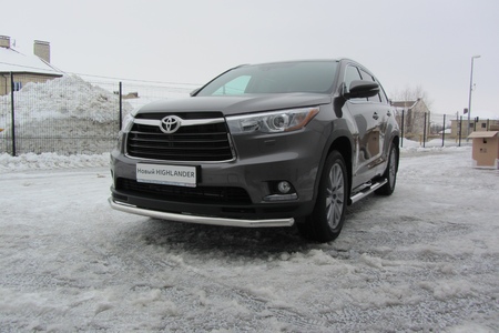 Защита переднего бампера d57 Toyota Highlander (2014-2017) THI14-003