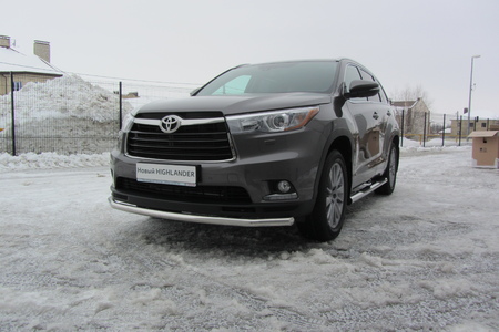 Защита переднего бампера d57 Toyota Highlander (2014-2017) THI14-003