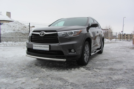 Защита переднего бампера d57 радиусная Toyota Highlander (2014-2017) THI14-005