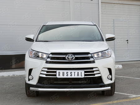 Защита переднего бампера d63 секции RUSSTAL Toyota Highlander (2017-2020) THRZ-002615