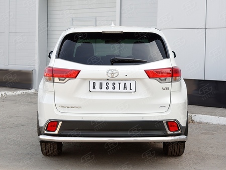 Защита заднего бампера d63 секции RUSSTAL Toyota Highlander (2017-2020) THRZ-002626