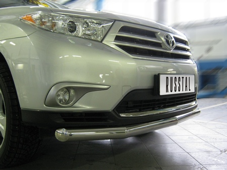 Защита переднего бампера d76 4 секции RUSSTAL Toyota Highlander (2010-2013) THZ-000730