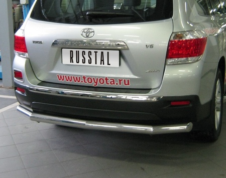 Защита заднего бампера d76 RUSSTAL Toyota Highlander (2010-2013) THZ-000733