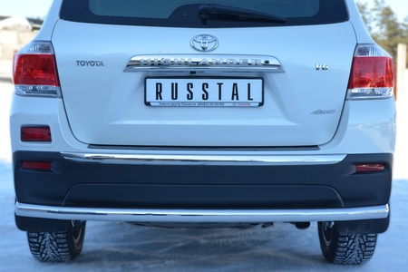 Защита заднего бампера d63 секции RUSSTAL Toyota Highlander (2010-2013) THZ-001255