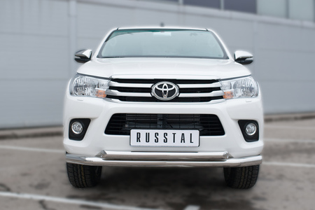 Защита переднего бампера d76 секции d63 дуга RUSSTAL Toyota Hilux (2015-2020) THZ-002147