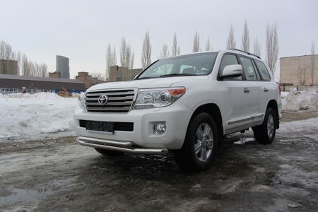 Защита переднего бампера d76+d57 двойная Toyota Land Cruiser 22000 (2012-2020) TLC2-12-004