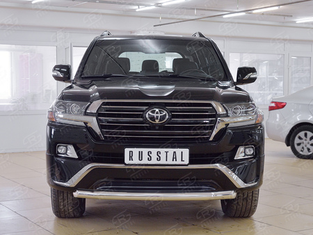Защита переднего бампера d76 дуга RUSSTAL Toyota Land Cruiser 200 Executive (2016-2021) TLCZ-002555