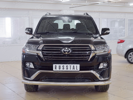 Защита переднего бампера d76 секции RUSSTAL Toyota Land Cruiser 200 Executive (2016-2021) TLCZ-002556